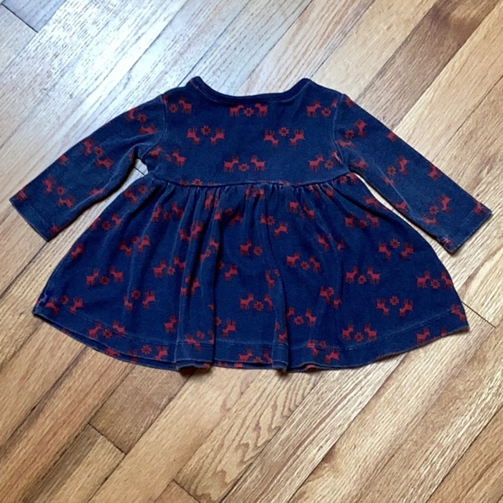 Hanna Andersson reindeer print dress size 6-12 months - Picture 4 of 6